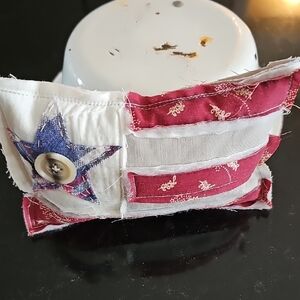 Handmade Mini Red and Blue Star Pillow